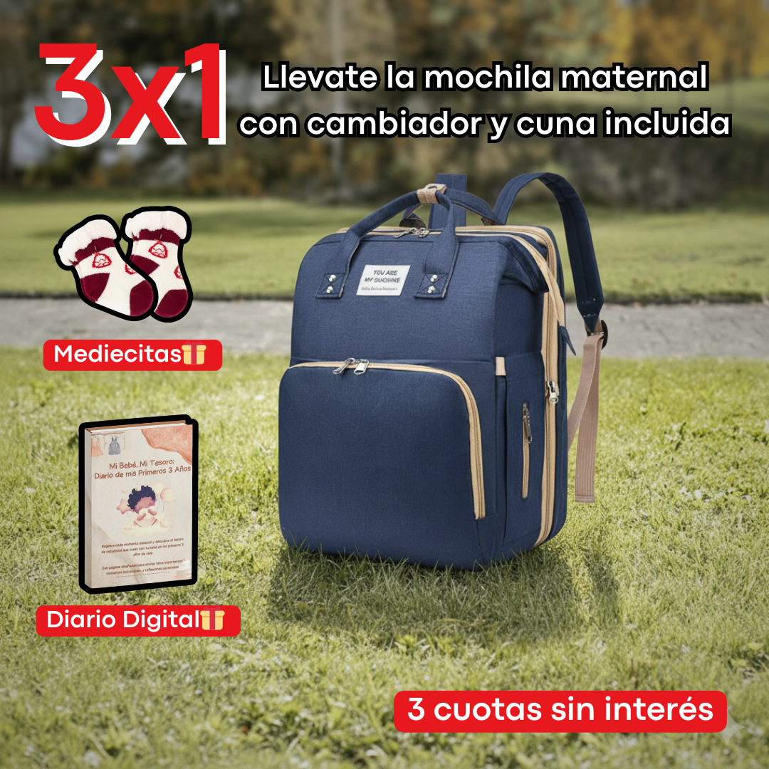 Mamibags - Mochila Maternal 3 en 1 + Mediecitas + Diario Digital
